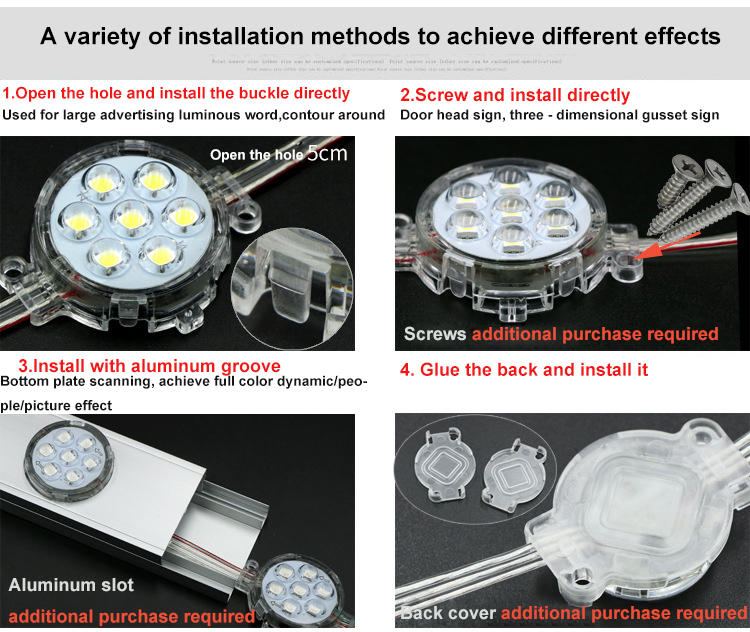 DC24V Diameter 5cm 5050SMD Single color Pixel Module Outdoor Waterproof IP67 Point Light Led Pixel Light DC24V Diameter 5cm 5050SMD Single color Pixel Module Outdoor Waterproof IP67 Point Light Led Pixel Light